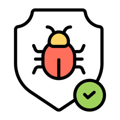 An editable design icon of bug security

