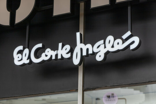 El Corte Ingl&eacute;s OUTLET logo sign Lisbon at shopping center UBBO. El Corte Ingles is the largest department store chain in Europe and the fourth largest in the world. Lisbon, Portugal. 11 December 2023