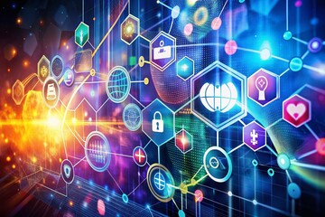Fototapeta premium Abstract Telemedicine and Health Innovations in Disease Treatment and Vaccination