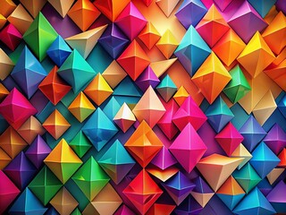Obraz premium Abstract Triangle Background in Vibrant Colors for Creative Designs and Digital Art