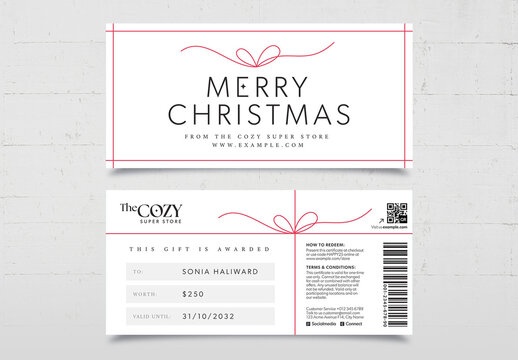 Minimal Christmas Gift Certificate Layout