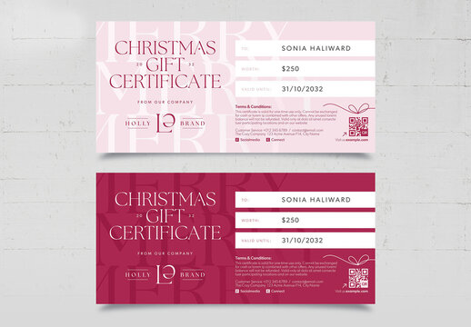 Christmas Gift Certificate Layout