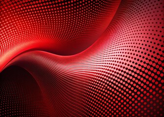 Abstract Wave Line Stripes and Halftone Dots in Red - Urban Exploration Photography