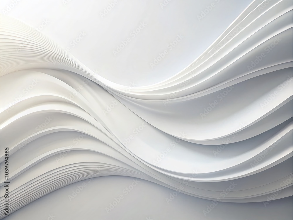Poster abstract white wavy pattern background with copy space for creative projects