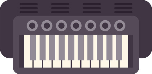Black electronic piano keyboard synthesizer musical instrument icon