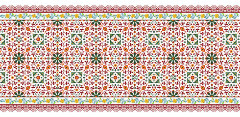 Dupatta Pattern and Dupatta Seamless Design Vector