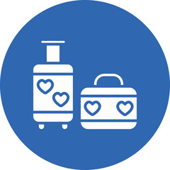 Honeymoon glyph circle icon