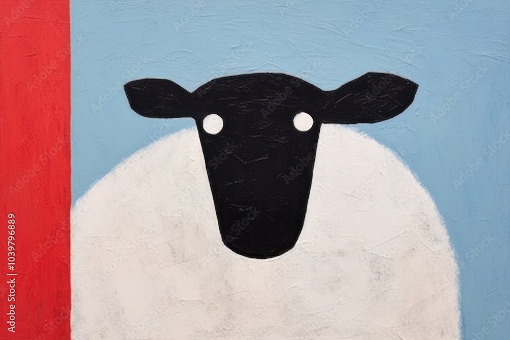 Wall mural Sheep art painting animal.