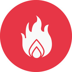 Gas Flame glyph circle icon