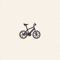 Obraz premium Simple black and white line drawing of a bicycle on a white background.