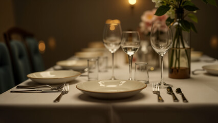 An Elegant Table Setting with Utensils to Create a Sophisticated Dining Experience