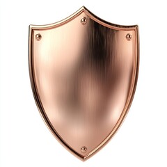 Shiny bronze metallic shield emblem