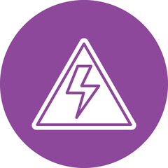 High Voltage Sign glyph circle icon