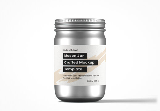 Aluminum Mason Jar Mockup