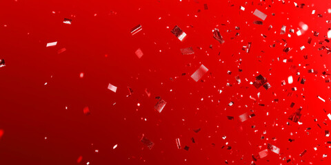 Red confetti on red