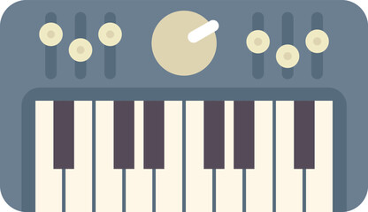 Electronic keyboard representing a musical instrument used for creating and playing melodies