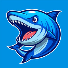 Vector illustration of angry blue whale esport logo 