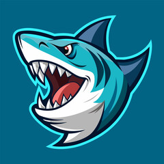 Shark esport gaming mascot logo template Vector Illustration