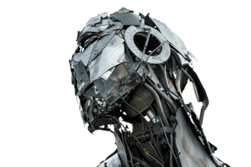 Impressive Recycled Scrap Metal Sculpture: Captivating Designs That Inspire Conversation Isolated on Transparent Background