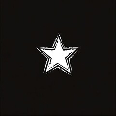 Obraz premium White grunge star shape on black background.