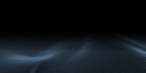 Wave Background. Surface Technology Texture. Points Backdrop. Abstract Scientific Pattern.