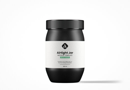 Airtight Matte Plastic Jar Mockup