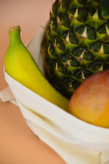 fruits tote bag grocery bag tropical cart