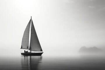 Photography sailing boat watercraft monochrome sailboat.