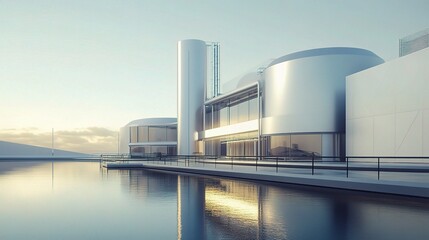 Obraz premium Modern Architectural Design by Water