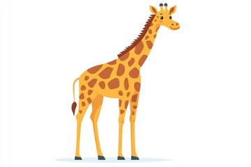 Fototapeta premium Playful Cartoon Giraffe with Exaggerated Features