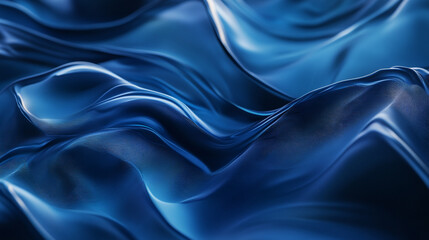 Obraz premium Waves of shimmering blue fabric undulating softly in gentle light