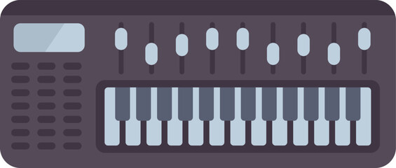 Electronic piano keyboard synthesizer isolated on white background