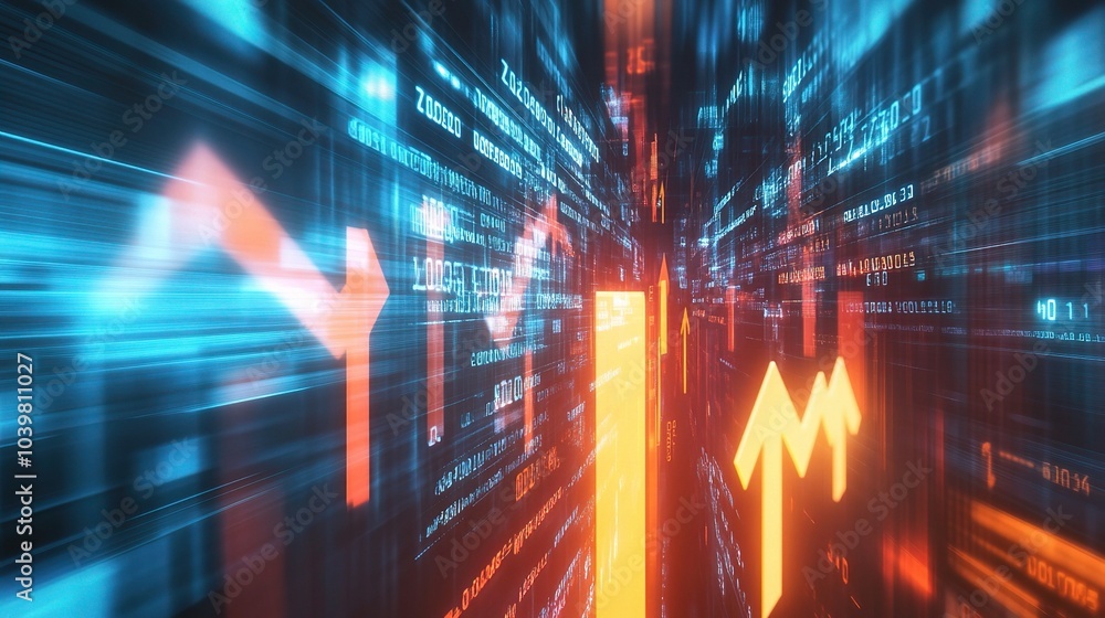Poster abstract data flow in digital world