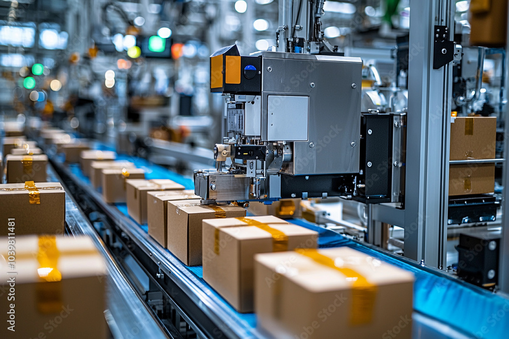 Poster efficient automated packaging system in a modern warehouse environment