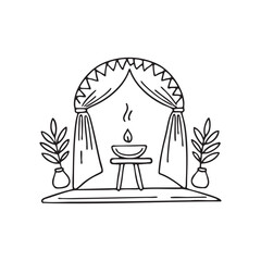 Naklejka premium Illustration of a Decorated Altar for a Special Ceremony