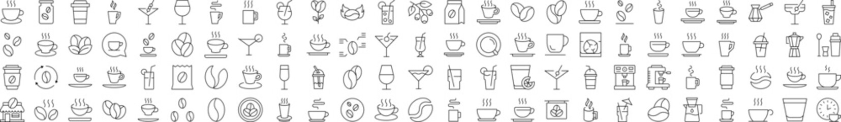 Coffee, Tee, Cups, Grain Related Line Icon for Websites, Apps, Infographics Other Purposes