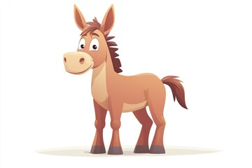 Obraz premium Playful Cartoon Donkey with Oversized Hooves and a Tiny Tail