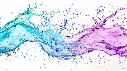 Obraz premium Fluid Water Splash with Watercolor Effect