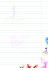 blank note paper template with abstract wave design