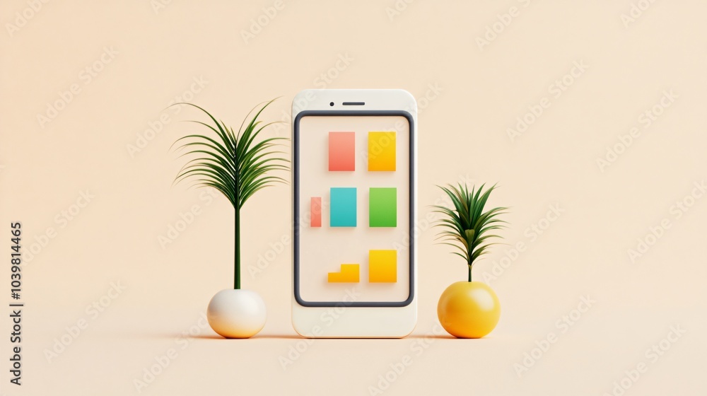 Poster modern digital app interface with minimalist design