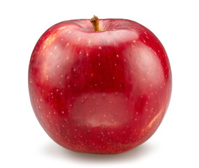 Ripe perfect red apple on white background. File contains clipping path.
