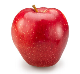 Ripe perfect red apple on white background. File contains clipping path.
