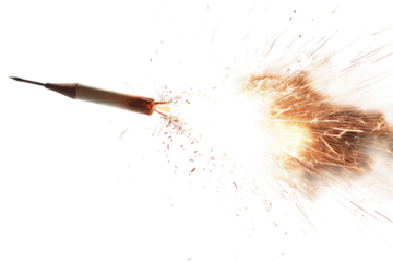 Sky-high rockets: celebrating with fireworks that create magical displays above isolated on transparent background