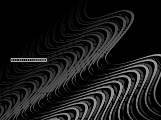 Abstract futuristic dark black background with waving design. Realistic 3d wallpaper with luxurious flowing lines. Elegant background for posters, websites, brochures, cards, banners, apps etc.
