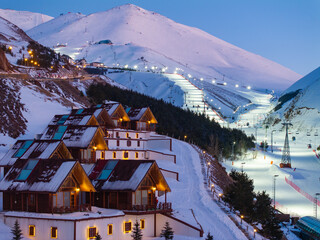 Palandöken Ski Center in the Winter Season Drone Photo, Palandoken Mountains Erzurum, Turkiye (Turkey) © raul77