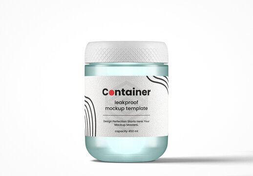 Frosted Glass Leak Proof Container Mockup