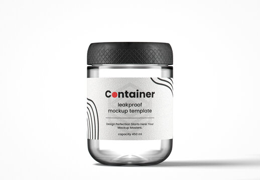 Clear Glass Leak Proof Container Mockup