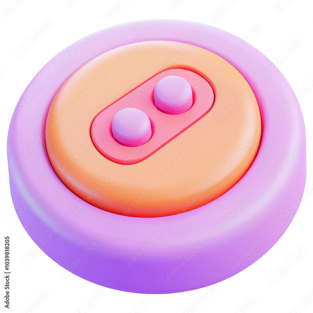 Aufkleber a pink and orange button with two buttons on it