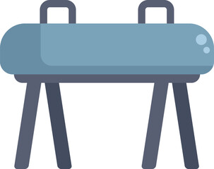 Pommel horse apparatus standing on the floor, essential equipment for gymnasts performing various exercises