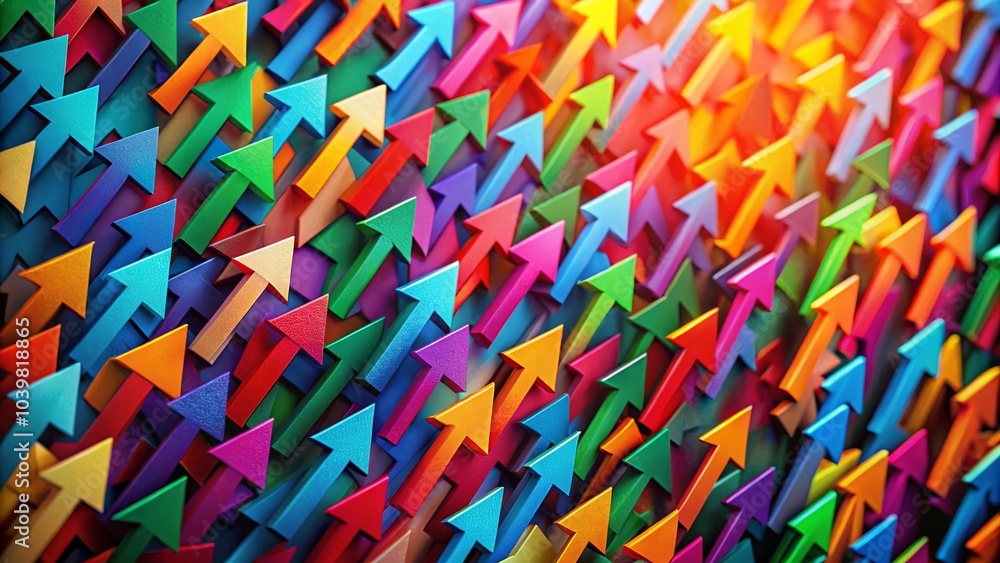 Poster arrows on a dynamic background for creative projects and designs